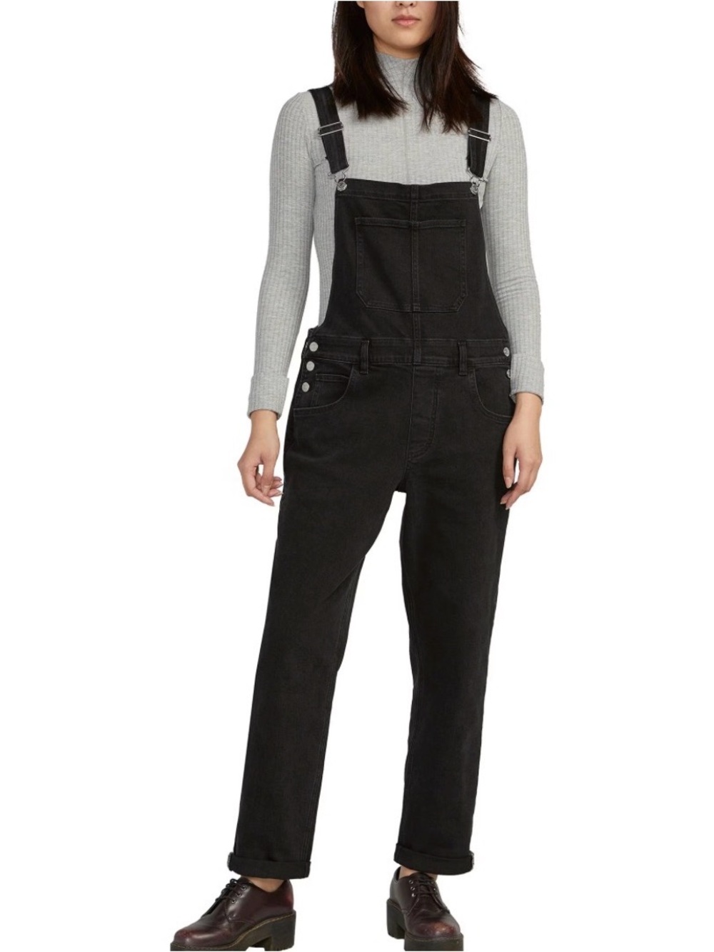 Silver Jeans black denim overall
